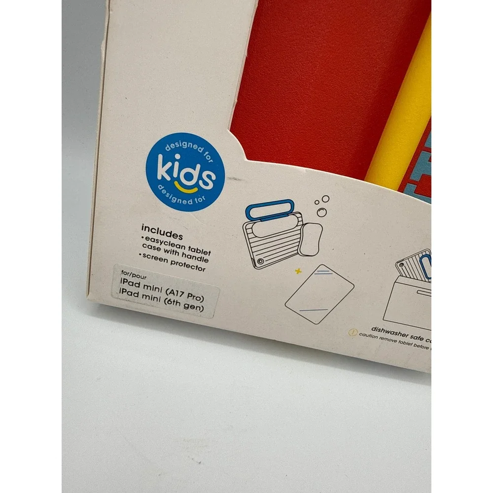OtterBox EasyClean Tablet Case Kids iPad Mini 6th Gen Red New Dishwasher Safe